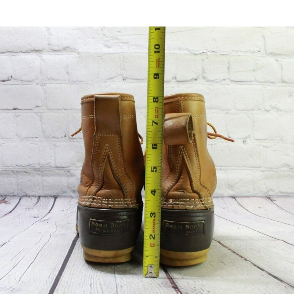 LL Bean Mens Brown Leather 8" Lace Up Gore-Tex Insulated Duck Boots Size 8 M - Picture 6 of 9